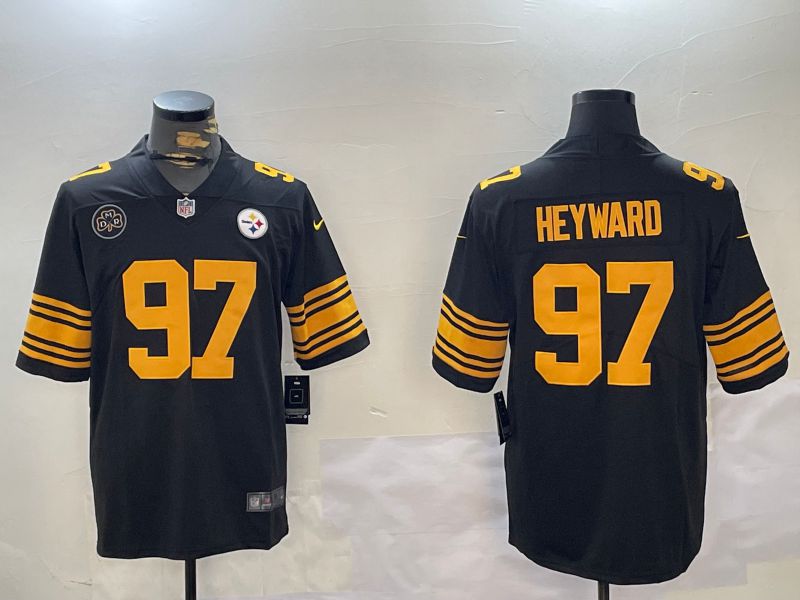 Men Pittsburgh Steelers #97 Heyward Black 2024 Nike Vapor Limited NFL Jersey style 3